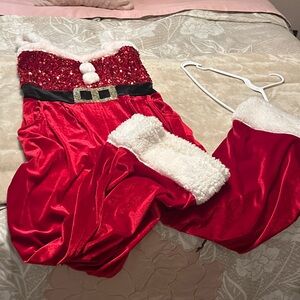 Red Santa Costume with White Fur Trim